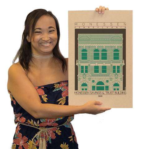 Monessen Savings & Trust Building - 1905 Green Digital Print