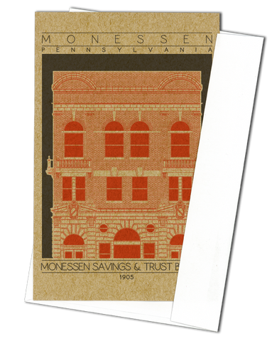 Monessen Savings & Trust Building - 1905 Orange Miniature Digital Print