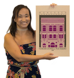 Monessen Savings & Trust Building - 1905 Purple Digital Print