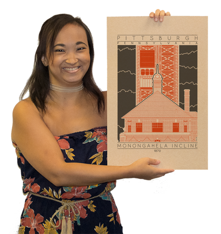 Monongahela Incline - 1870 Orange Digital Print