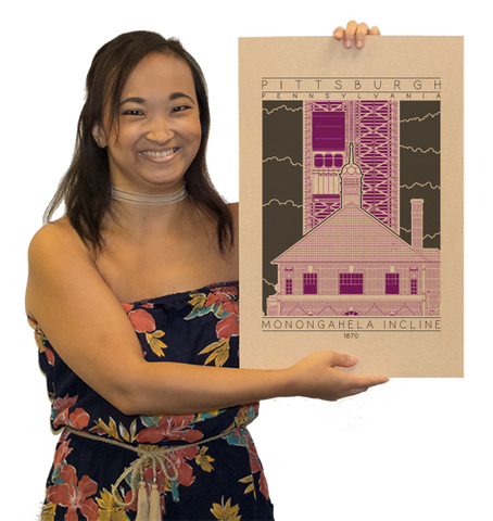 Monongahela Incline - 1870 Purple Digital Print