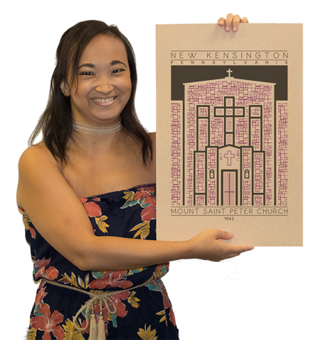 Mount Saint Peter Church - 1942 Purple Digital Print