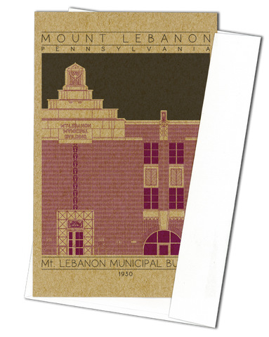 Mount Lebanon Municipal Building - 1930 Purple Miniature Digital Print