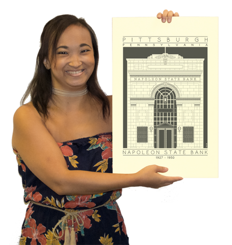 Napoleon State Bank - 1927 - 1950 Black Digital Print