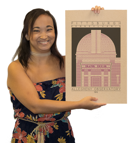 Allegheny Observatory - 1912 Purple Digital Print