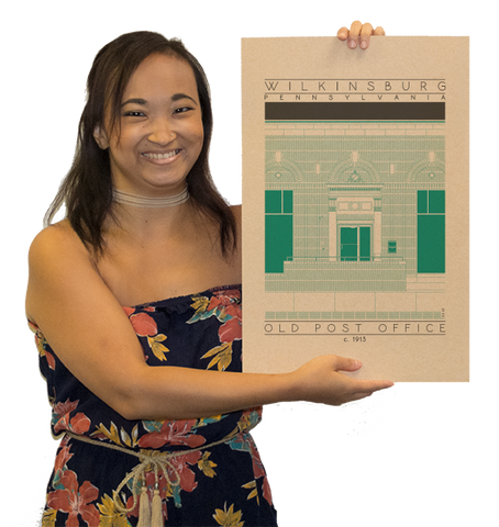 Old Post Office - c. 1913 Green Digital Print