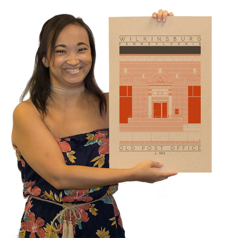 Old Post Office - c. 1913 Orange Digital Print