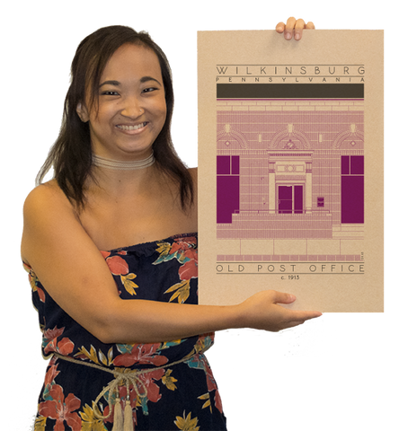 Old Post Office - c. 1913 Purple Digital Print