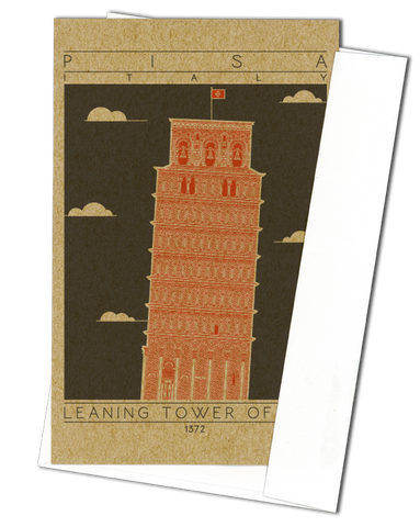 Leaning Tower of Pisa - 1372 Orange Miniature Digital Print