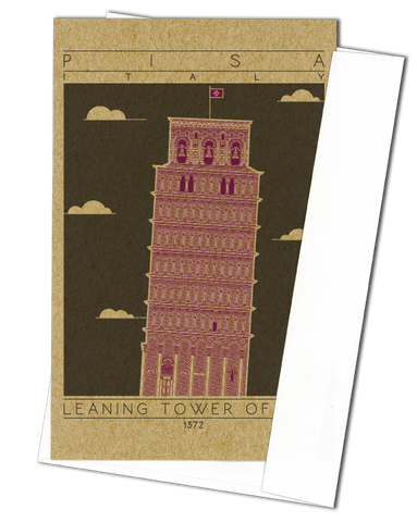 Leaning Tower of Pisa - 1372 Purple Miniature Digital Print