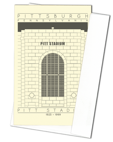 Pitt Stadium - 1925 - 1999 Black Miniature Digital Print