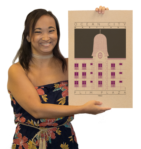 Plim Plaza - 1963 Purple Digital Print