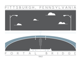Portal Bridge - 1963 Blue Screenprint
