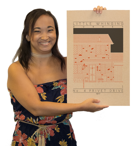 No. 4 Privet Drive - 1977 Orange Digital Print