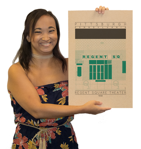 Regent Square Theater - 1938 Green Digital Print