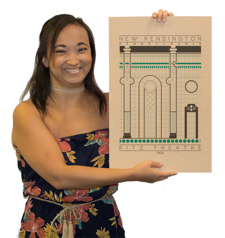 Ritz Theatre - 1922 Green Digital Print