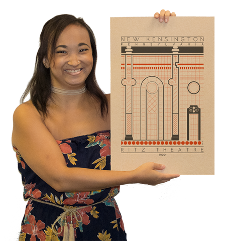 Ritz Theatre - 1922 Orange Digital Print