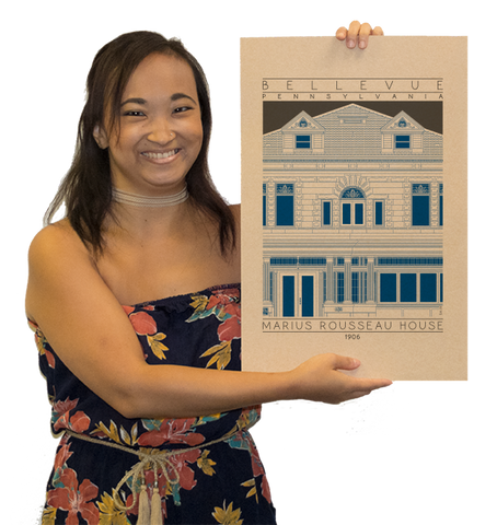 Marius Rousseau House - 1906 Blue Digital Print