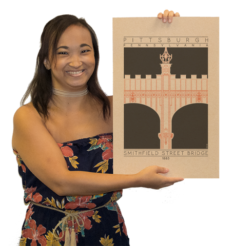 Smithfield Street Bridge - 1883 Orange Digital Print