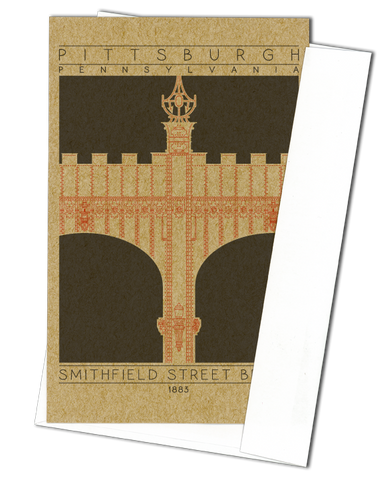 Smithfield Street Bridge - 1883 Orange Miniature Digital Print