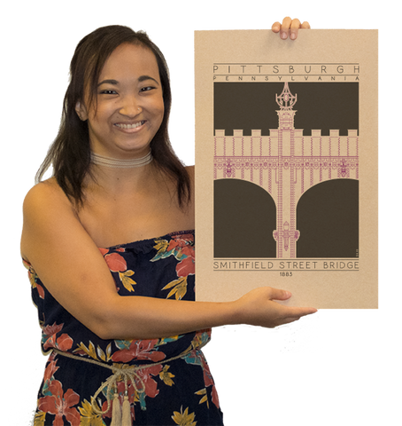 Smithfield Street Bridge - 1883 Purple Digital Print