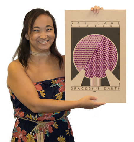 Spaceship Earth - 1982 Purple Digital Print