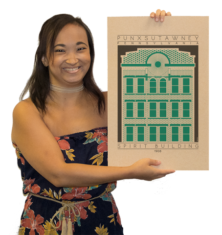 Spirit Building - 1908 Green Digital Print