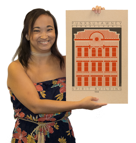 Spirit Building - 1908 Orange Digital Print