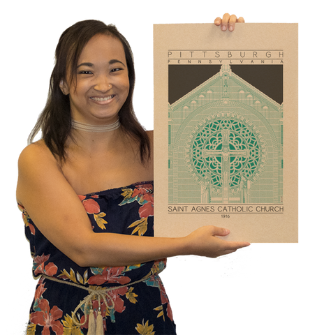 Saint Agnes Catholic Church - 1916 Green Digital Print