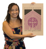 Saint Agnes Catholic Church - 1916 Purple Digital Print