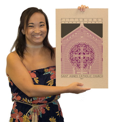 Saint Agnes Catholic Church - 1916 Purple Digital Print