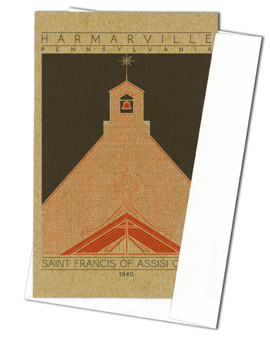 Saint Francis of Assisi Church - 1940 Orange Miniature Digital Print