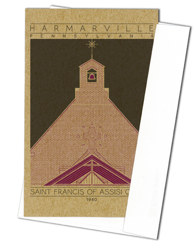 Saint Francis of Assisi Church - 1940 Purple Miniature Digital Print