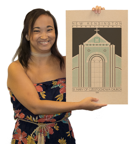 Saint Mary of Czestochowa Church - 1911 Green Digital Print