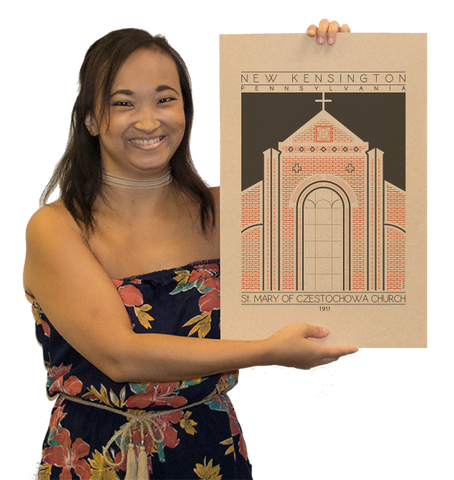 Saint Mary of Czestochowa Church - 1911 Orange Digital Print