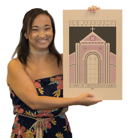 Saint Mary of Czestochowa Church - 1911 Purple Digital Print