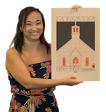 Saint Paul's German Evangelical Lutheran Church - 1889 Orange Digital Print