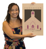 Saint Paul's German Evangelical Lutheran Church - 1889 Purple Digital Print