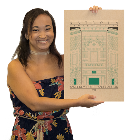 Sweeney Hotel and Saloon - 1900 Green Digital Print