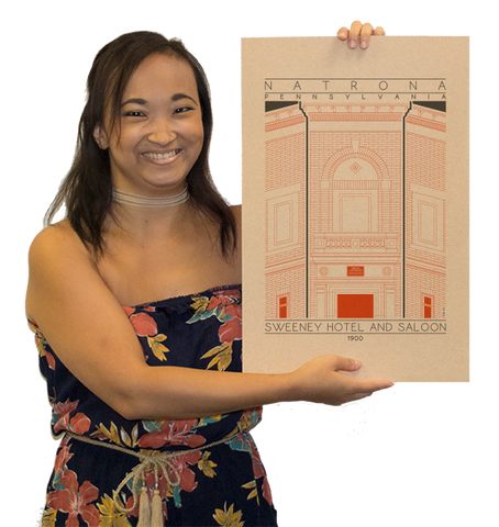 Sweeney Hotel and Saloon - 1900 Orange Digital Print