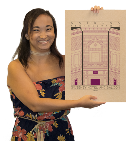 Sweeney Hotel and Saloon - 1900 Purple Digital Print