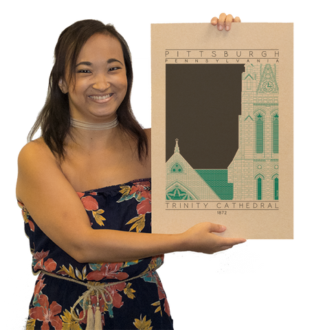 Trinity Cathedral - 1872 Green Digital Print