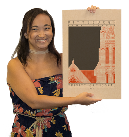 Trinity Cathedral - 1872 Orange Digital Print