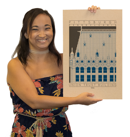 Union Trust Building - 1916 Blue Digital Print