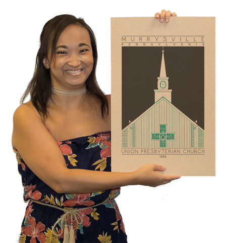 Union Presbyterian Church - 1959 Green Digital Print