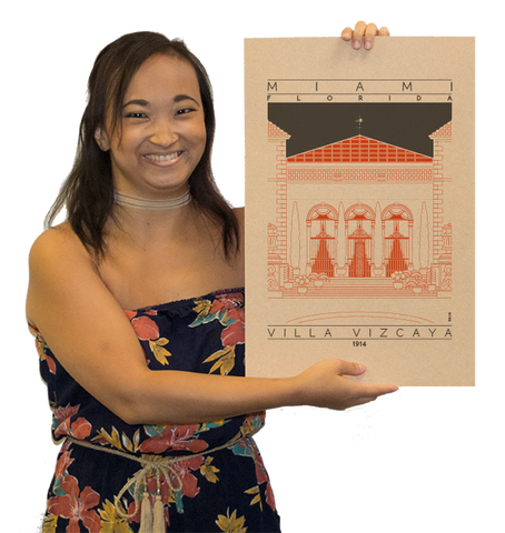 Villa Vizcaya - 1914 Orange Digital Print