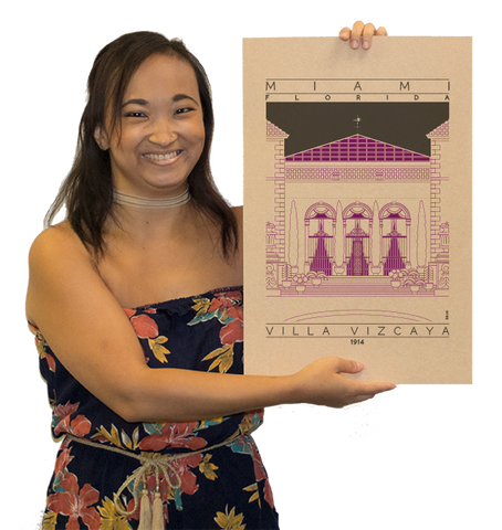 Villa Vizcaya - 1914 Purple Digital Print