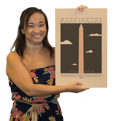 Washington Monument - 1885 Orange Digital Print