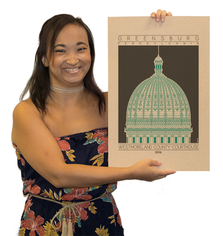 Westmoreland County Courthouse - 1906 Green Digital Print