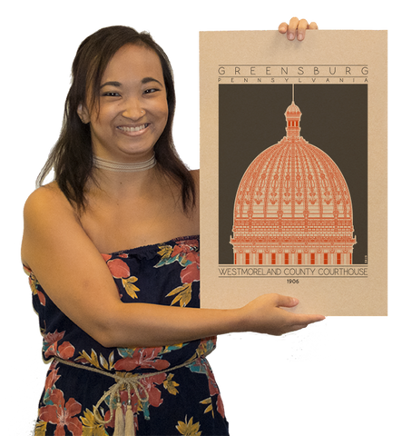 Westmoreland County Courthouse - 1906 Orange Digital Print